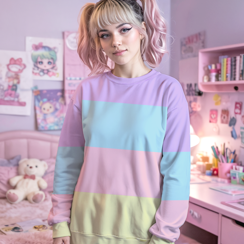 Pastel Rainbow Kidcore Kawaii Sweatshirt