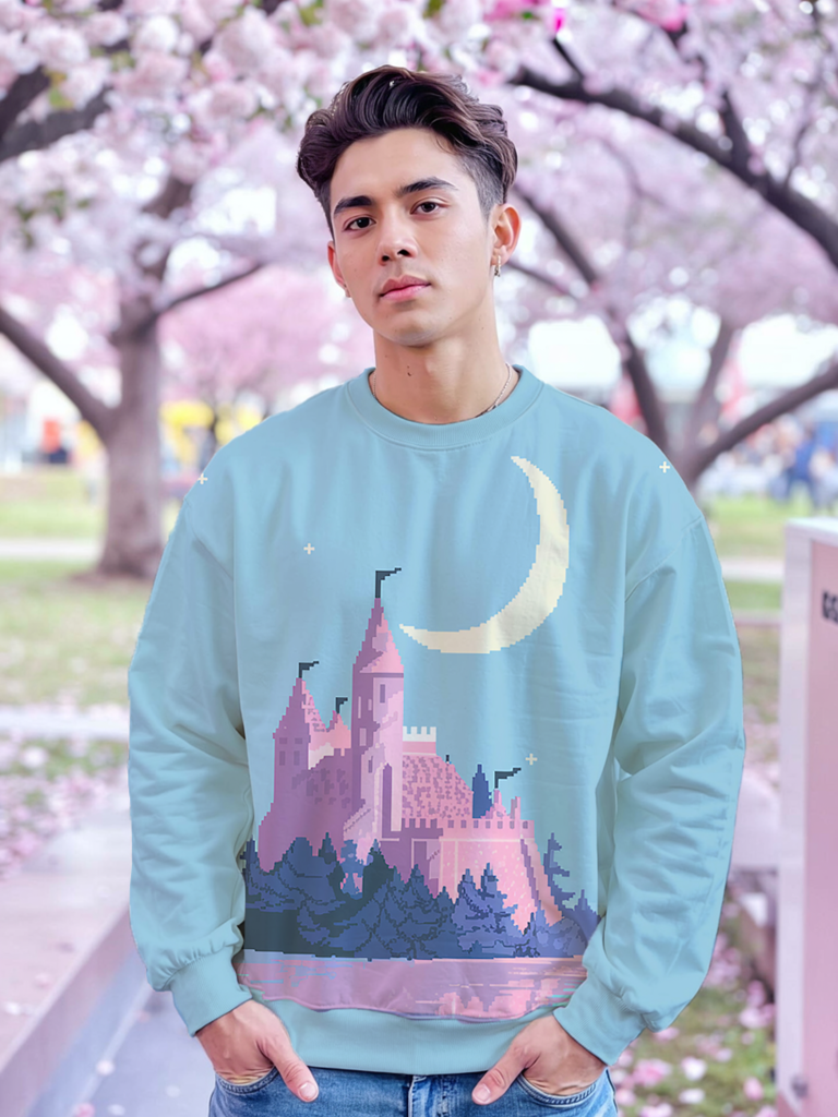 Pixel Castle Pastel Nostalgic Sweatshirt — Ohime Mall
