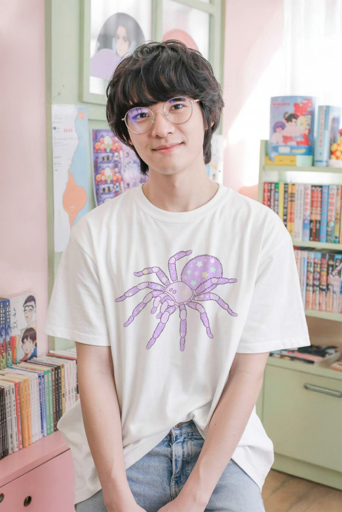 Pastel Spider T-Shirt Kawaii Creepy-Cute Graphic Tee — Ohime Mall