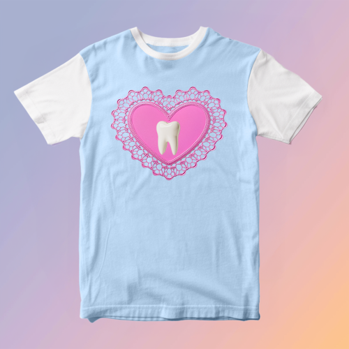 Tooth Shirt Yami Kawaii Fashion Pastel Goth Tee Fairy Key Y2K Aesthetic T-Shirt — Ohime Mall