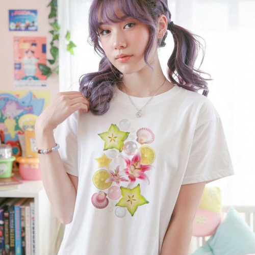 Juminocore Tee, Beach Gyaru T-Shirt, Summer Shirt Coastal Vacation Clothing