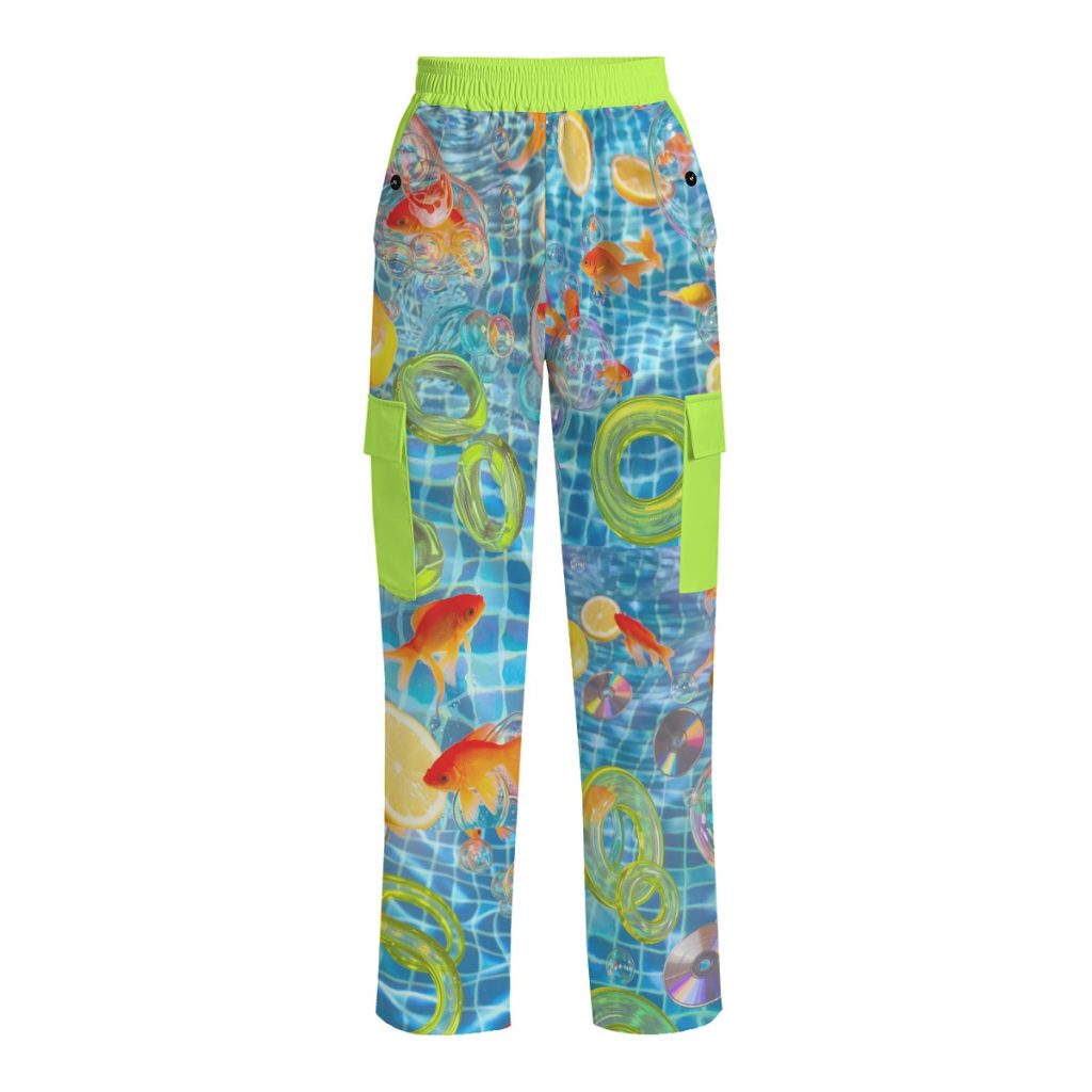 Frutiger Aero Water Ring Toss Game Cargo Pants — Ohime Mall