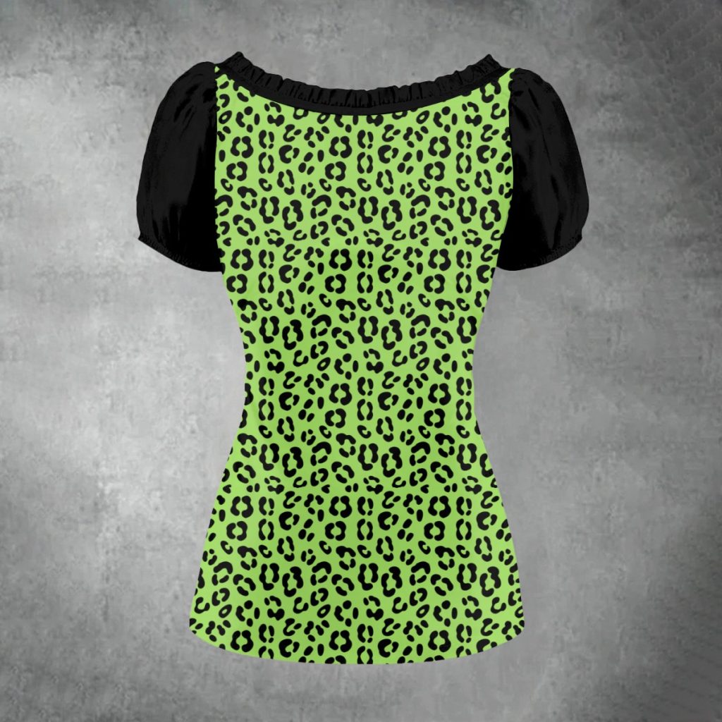 Edgy Y2K Neon Green Cheetah Shirt — Ohime Mall