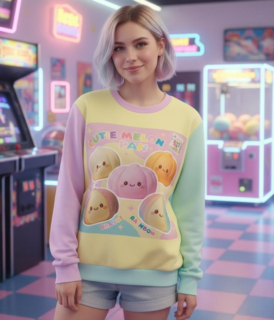 Pastel Pan Bun Sweatshirt: Kidcore Kawaii Fashion — Ohime Mall