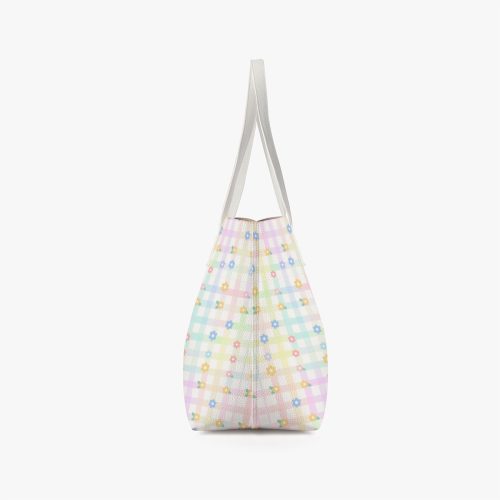Pastel core Gingham Spring Flower Tote Bag — Ohime Mall