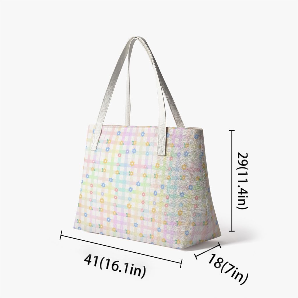 Pastel core Gingham Spring Flower Tote Bag — Ohime Mall
