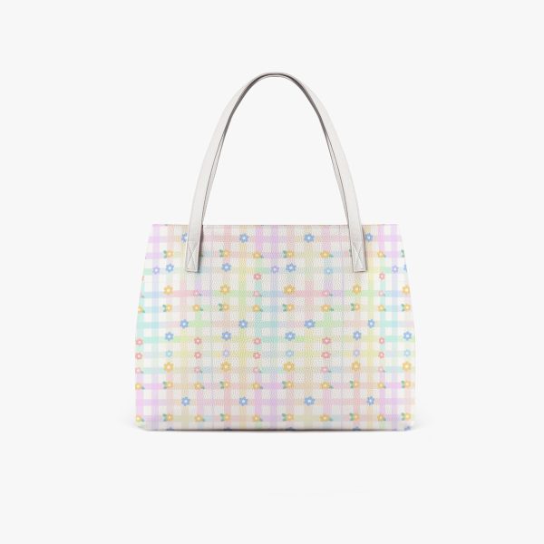 Pastel core Gingham Spring Flower Tote Bag — Ohime Mall