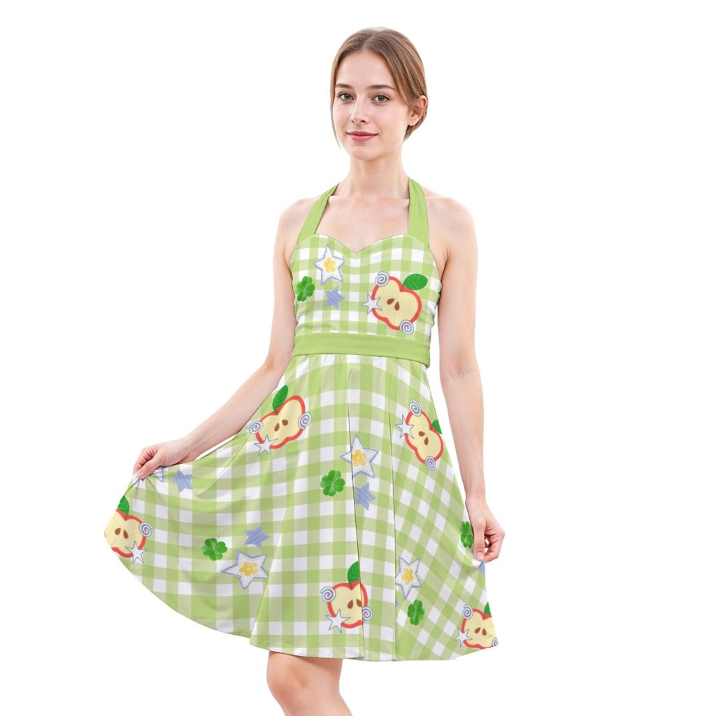 Apple Core Green Gingham Halter Heisei 2000s Nostalgia Dress — Ohime Mall