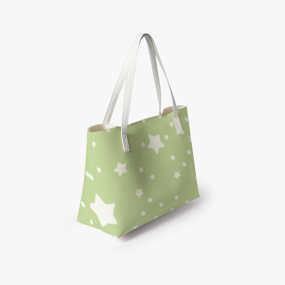 Star Print Pastel Green Tote Bag - Image 2
