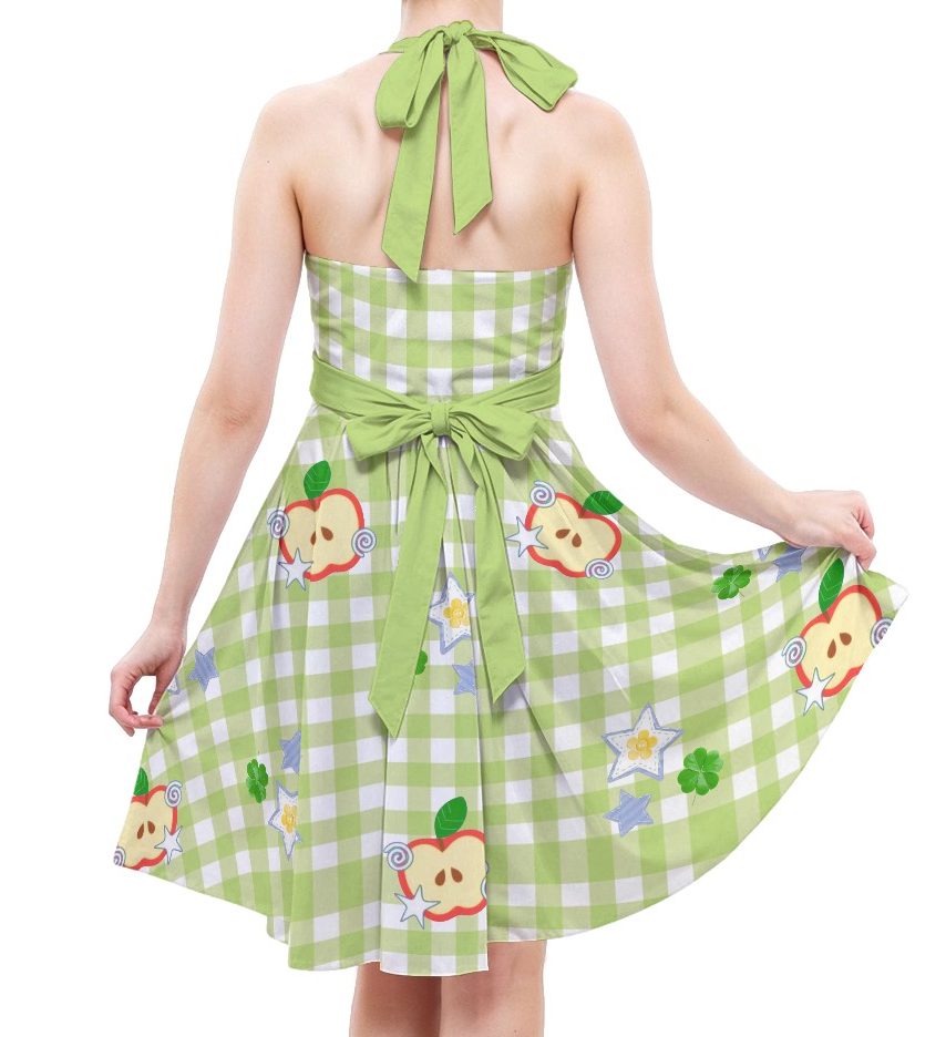Apple Core Green Gingham Halter Heisei 2000s Nostalgia Dress - Image 2