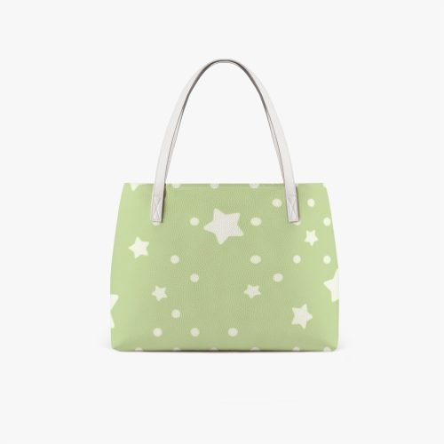 Star Print Pastel Green Tote Bag