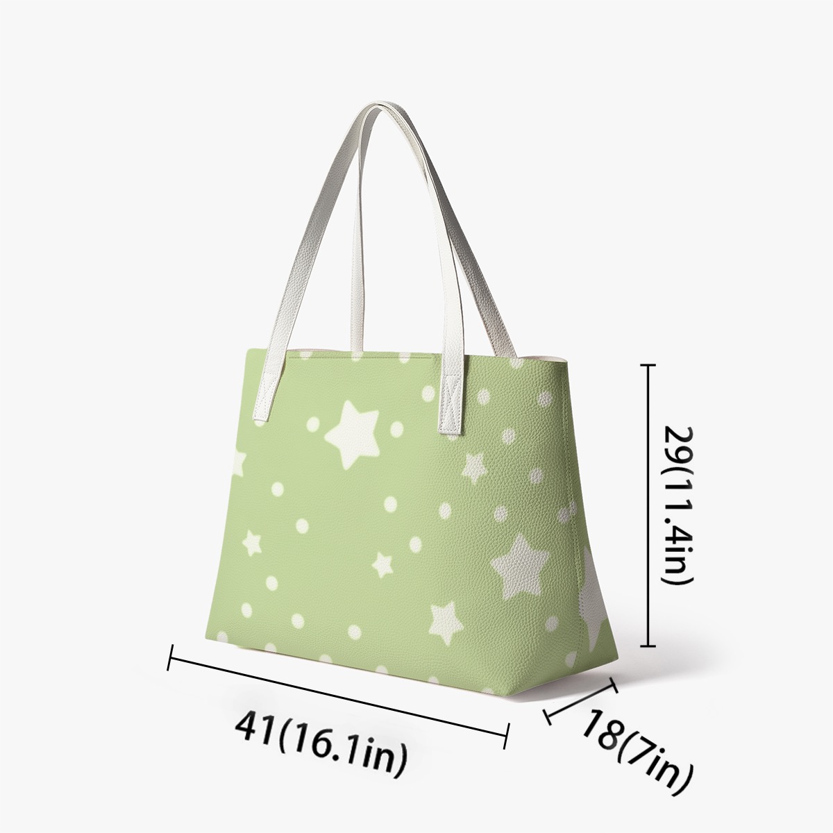Star Print Pastel Green Tote Bag - Image 5