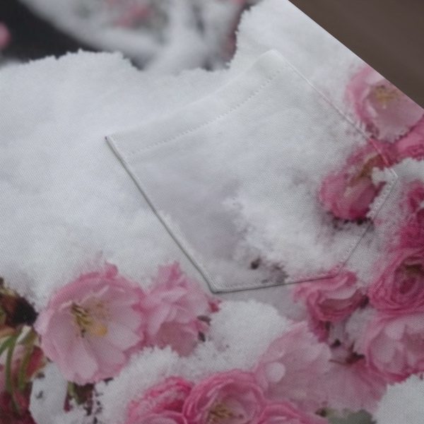 Snow Sakura Blooms Cotton Long Sleeve shirt — Ohime Mall