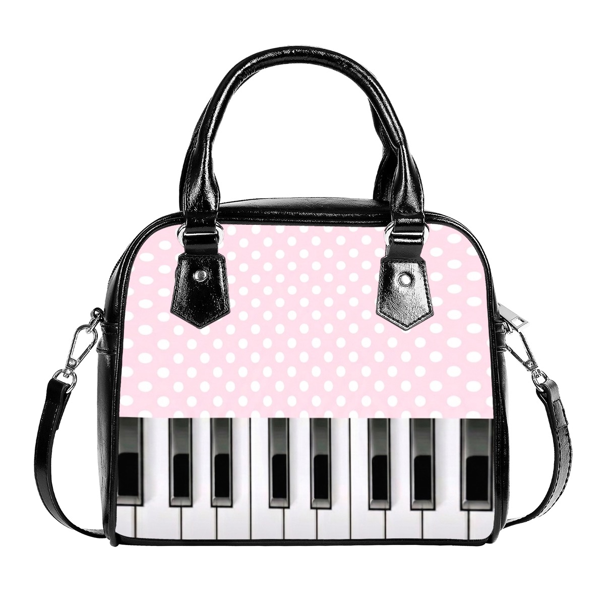 Frutiger Metro Bag Y2K Crossbody Pink Polka Dot Purse Heisei Josei Piano Key Board - Image 2