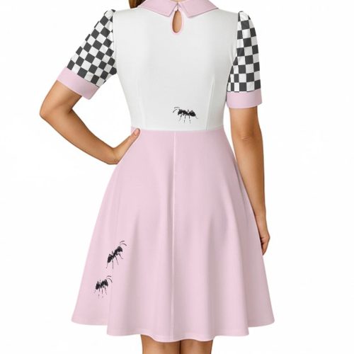 Strawberry Cake Rockabilly Dress Creepy Cute Morute Aesthetic Clothes Collared Dreamcore 50s Mid Century Vintage Inspired - Image 3