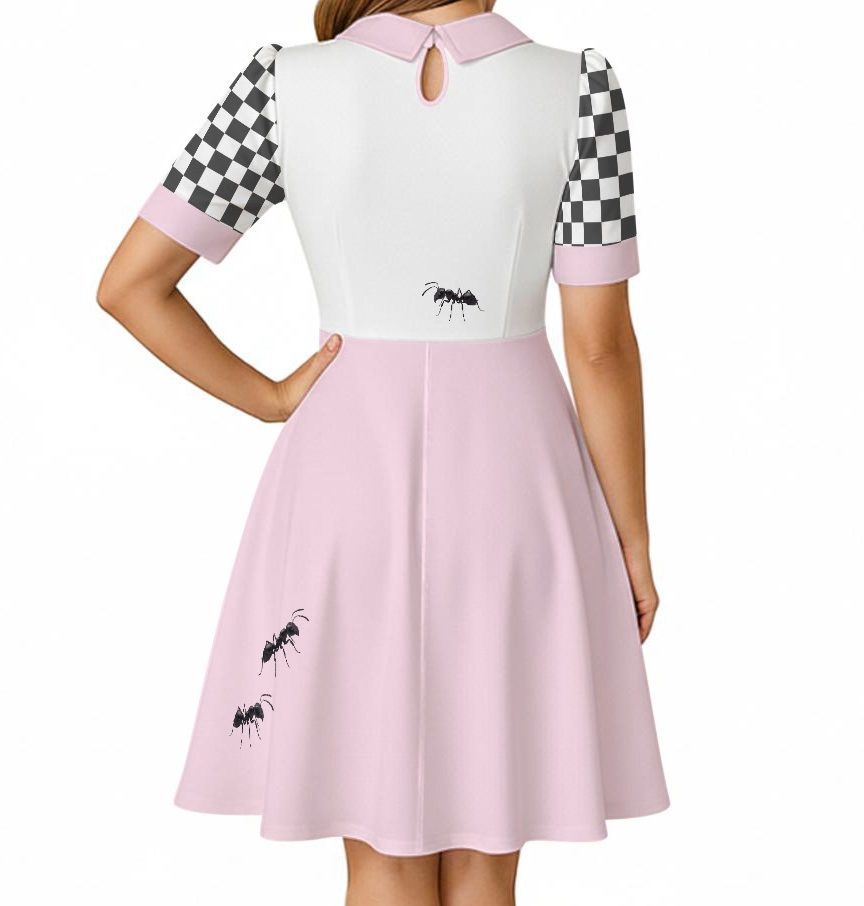 Strawberry Cake Rockabilly Dress Creepy Cute Morute Aesthetic Clothes Collared Dreamcore 50s Mid Century Vintage Inspired - Image 3