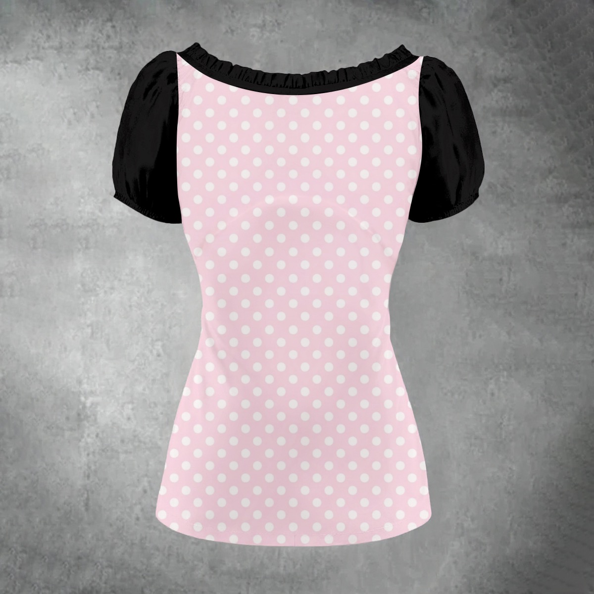 Y2K Emo Scene Core Graphic Tee Nostalgia Frutiger Metro T-Shirt Black Pink Polka Dot Top - Image 2