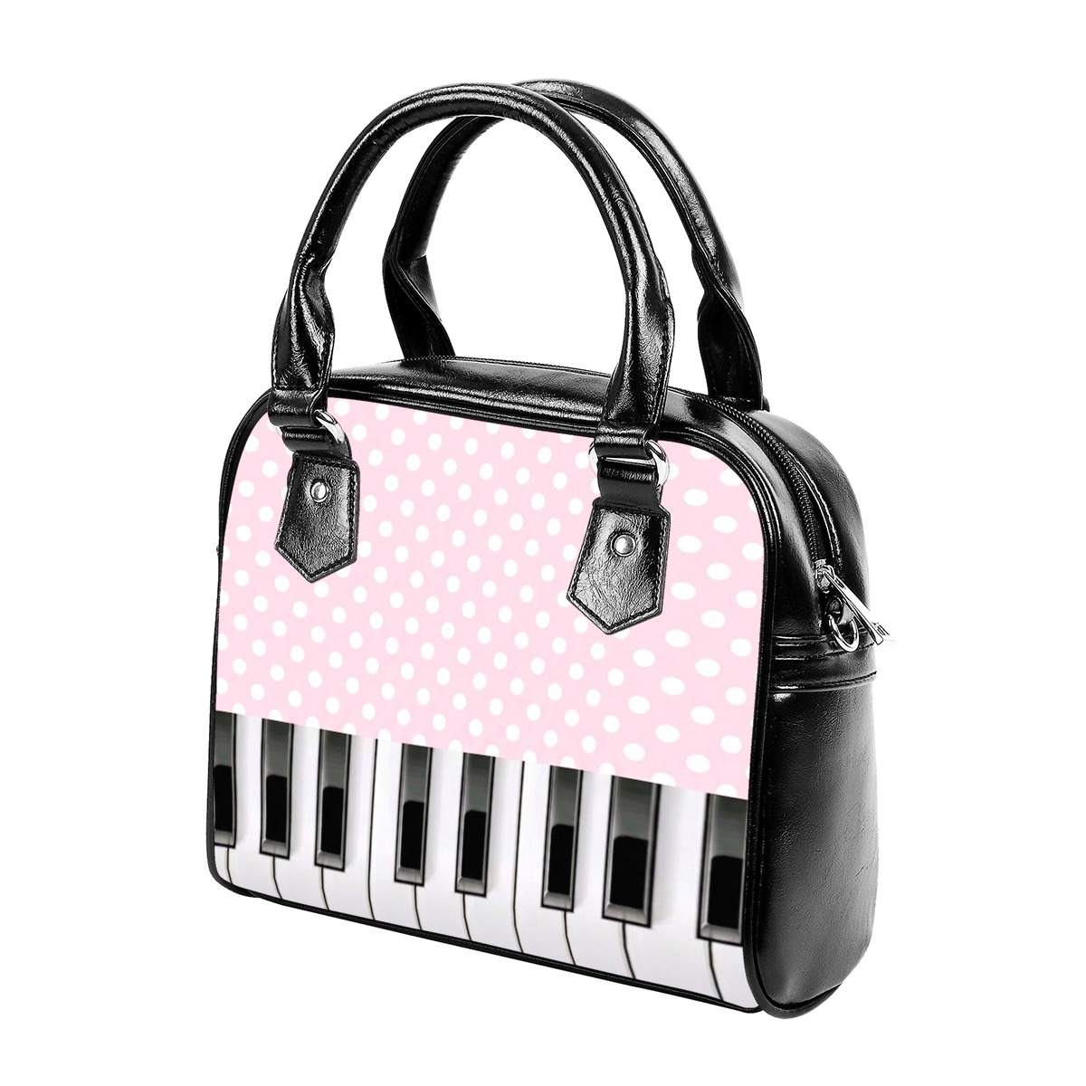 Frutiger Metro Bag Y2K Crossbody Pink Polka Dot Purse Heisei Josei Piano Key Board - Image 3