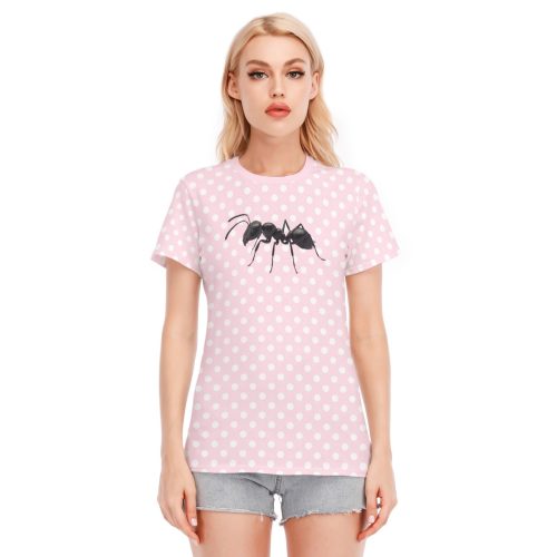 Y2K Graphic Tee Pink Polka Dot Shirt Ant Creepy Cute Morute Aesthetic Clothes Emo Outfit - Image 2