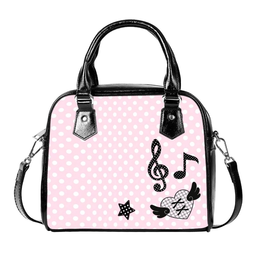 Frutiger Metro Bag Y2K Crossbody Pink Polka Dot Purse Heisei Josei Piano Key Board