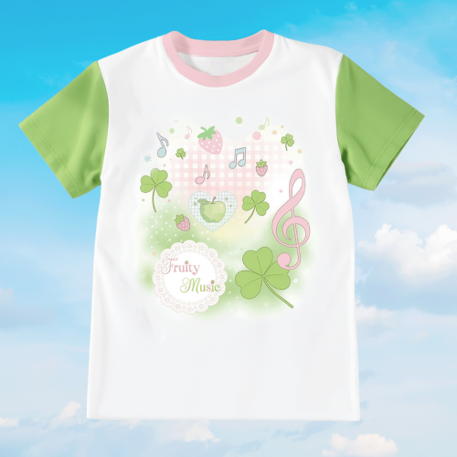 Clover Grafic Tee Apple Core Shirt Heisei Retro 2000s  Y2K Nostalgic Top
