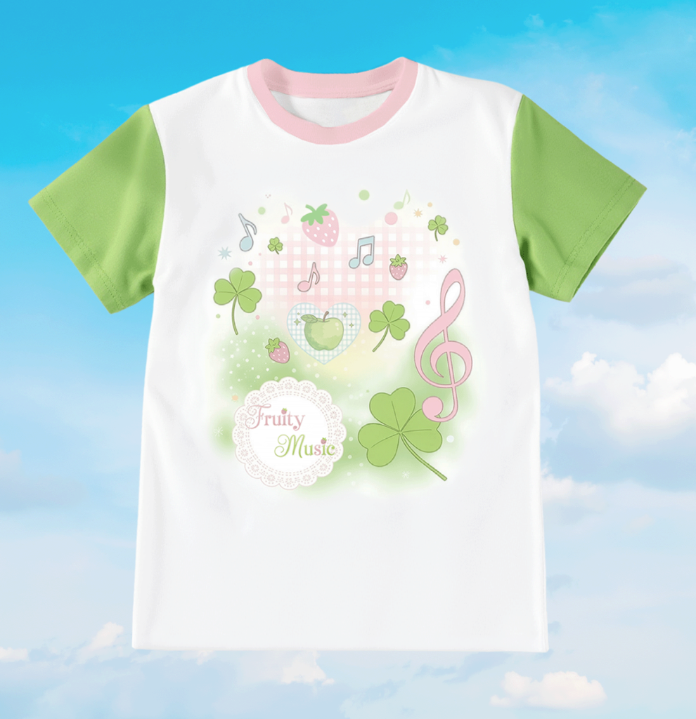 Clover Grafic Tee Apple Core Shirt Heisei Retro 2000s Y2K Nostalgic Top