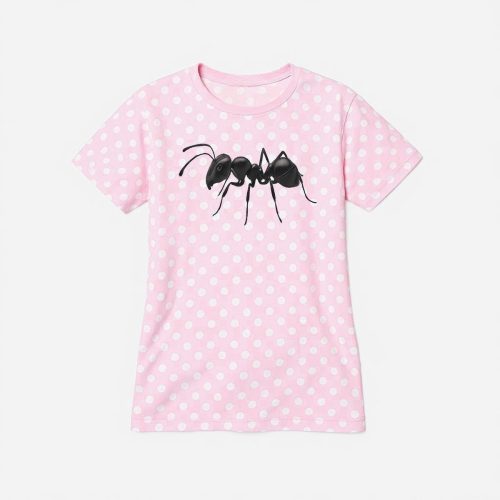 Y2K Graphic Tee Pink Polka Dot Shirt Ant Creepy Cute Morute Aesthetic Clothes Emo Outfit