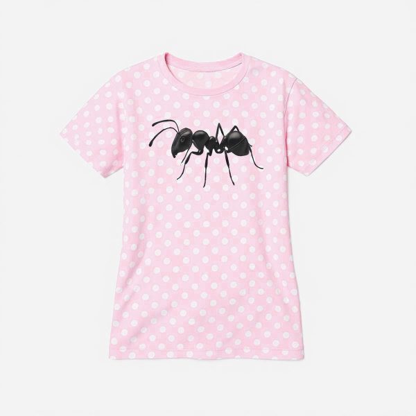 Y2K Graphic Tee Pink Polka Dot Shirt Ant Creepy Cute Morute Aesthetic Clothes Emo Outfit