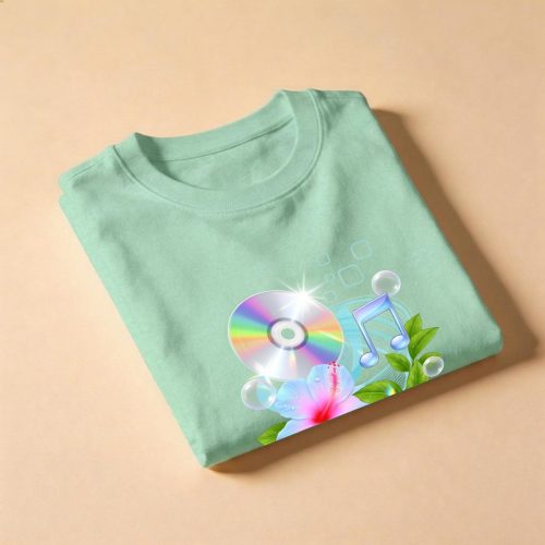Frutiger Aero Shirt Hibiscus Tee Webcore CD Player T-Shir Cyber Y2K Streetwear 2000s Nostalgia - Image 8