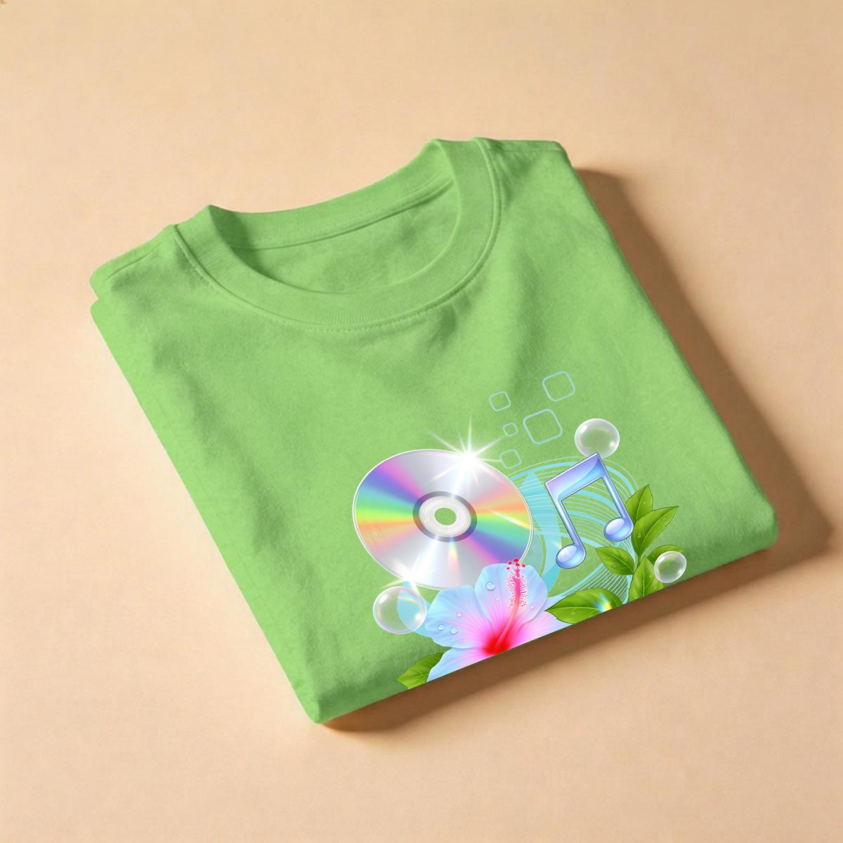 Frutiger Aero Shirt Hibiscus Tee Webcore CD Player T-Shir Cyber Y2K Streetwear 2000s Nostalgia - Image 10