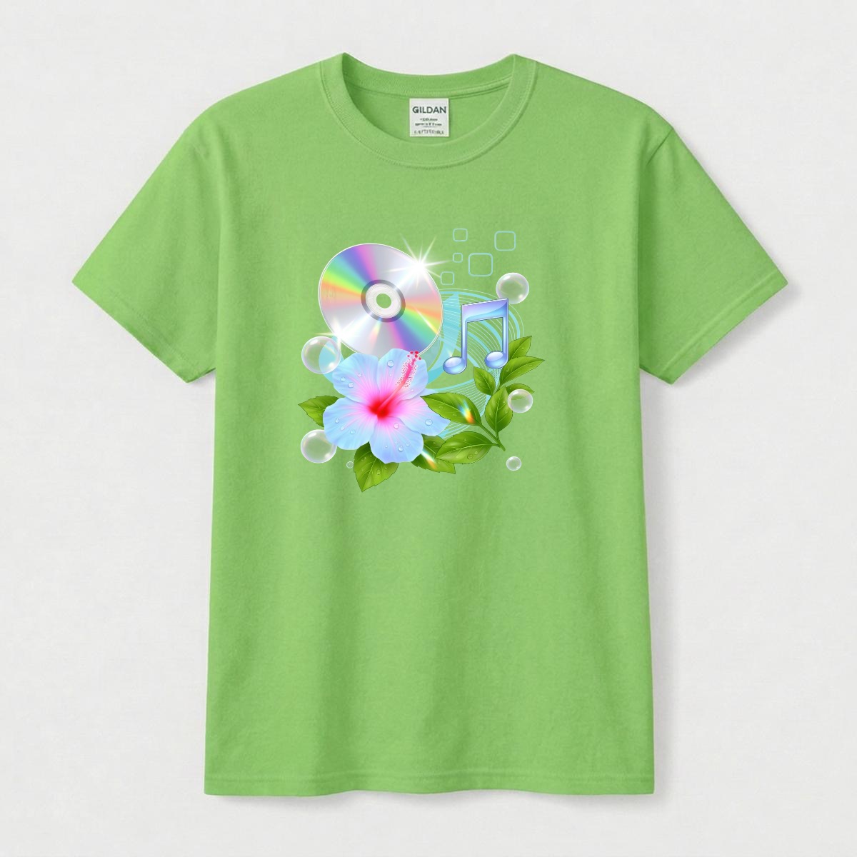 Frutiger Aero Shirt Hibiscus Tee Webcore CD Player T-Shir Cyber Y2K Streetwear 2000s Nostalgia - Image 9