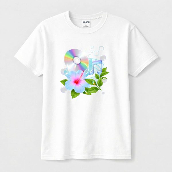 Frutiger Aero Shirt Hibiscus Tee Webcore CD Player T-Shir Cyber Y2K Streetwear 2000s Nostalgia