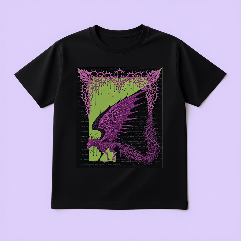 Castlecore Gothic Fantasy Doom Metal Shirt Medieval Theme Dragon Tee Witchy RPG Magical Tee Retro Aesthetic T-Shirt