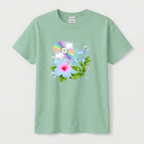 Frutiger Aero Shirt Hibiscus Tee Webcore CD Player T-Shir Cyber Y2K Streetwear 2000s Nostalgia - Image 7