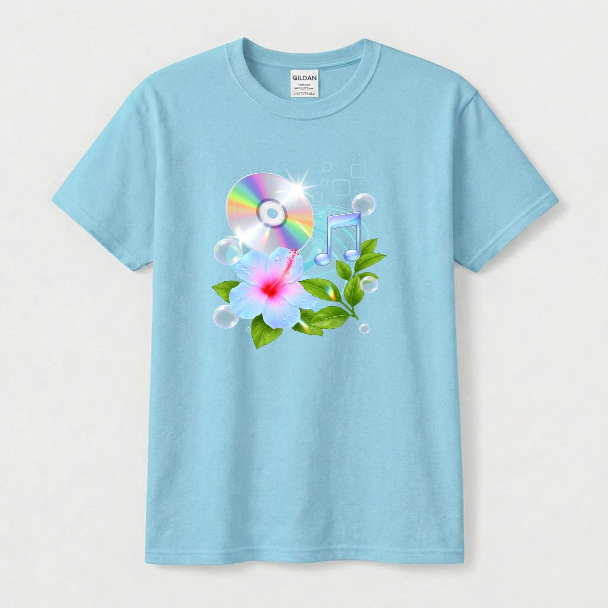 Frutiger Aero Shirt Hibiscus Tee Webcore CD Player T-Shir Cyber Y2K Streetwear 2000s Nostalgia - Image 12
