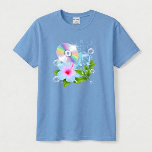 Frutiger Aero Shirt Hibiscus Tee Webcore CD Player T-Shir Cyber Y2K Streetwear 2000s Nostalgia - Image 5