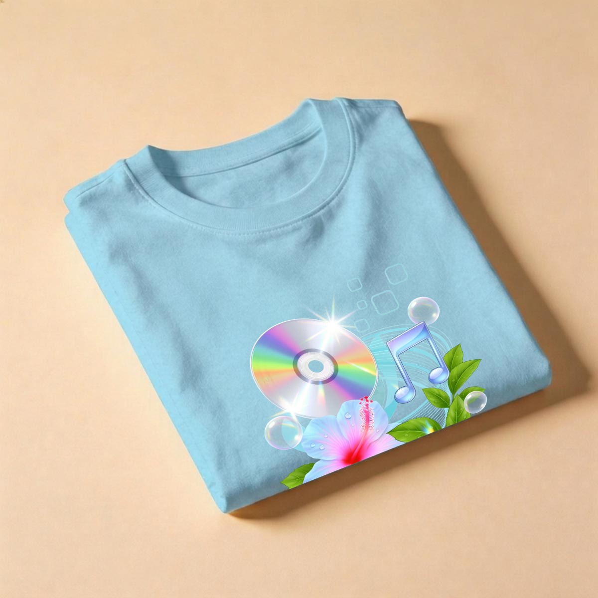 Frutiger Aero Shirt Hibiscus Tee Webcore CD Player T-Shir Cyber Y2K Streetwear 2000s Nostalgia - Image 11
