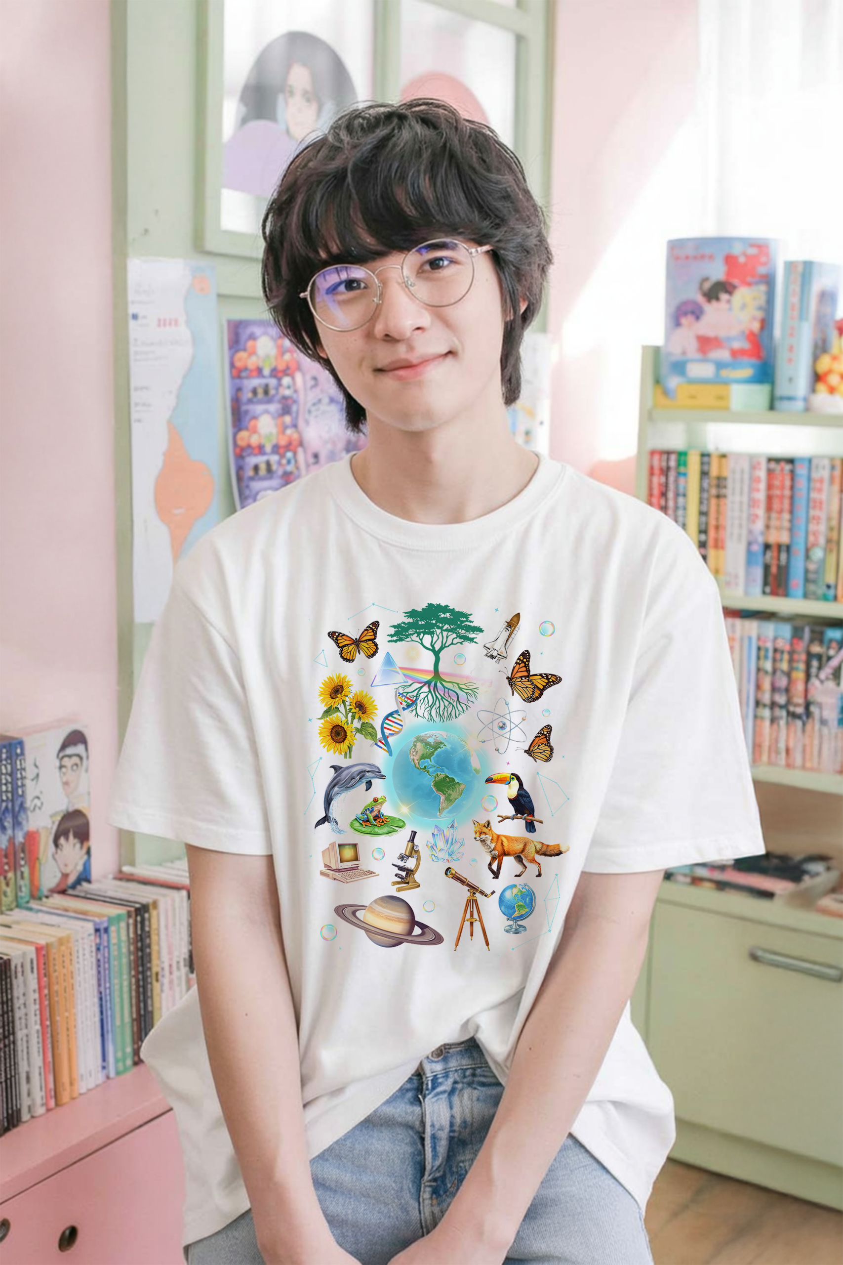 Utopian Scholastic Grafic Tee 90s Aesthetic 2000s Nostalgia - Image 1