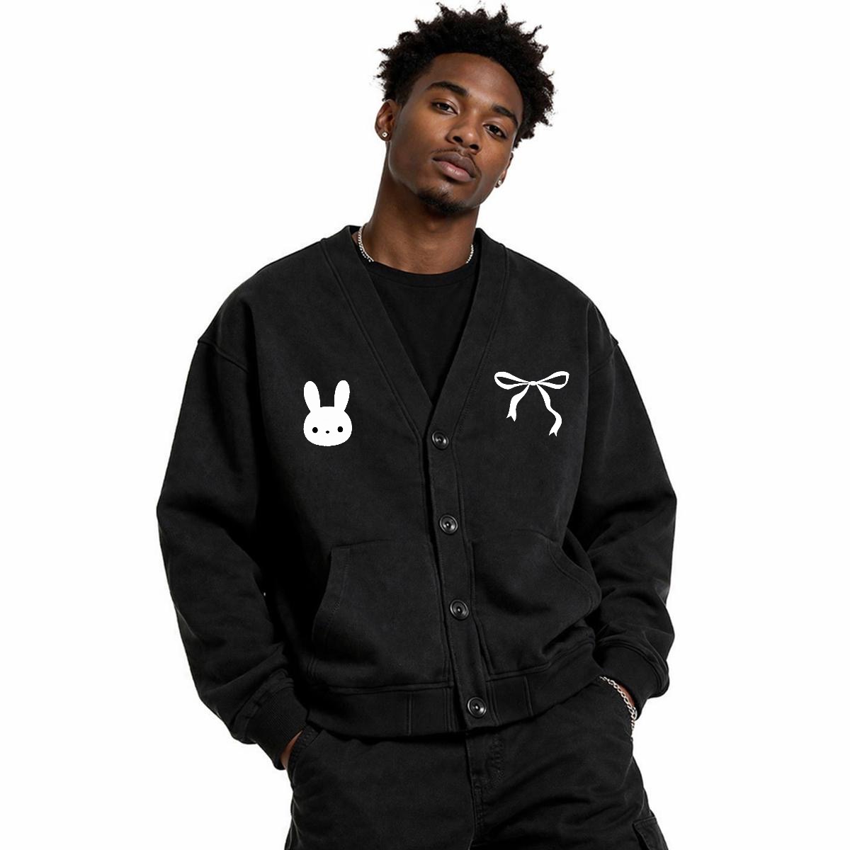 Embroidered Black and White Cardigan School Clothing Y2K Acubi Cute Sweater Dark Academia - Image 7
